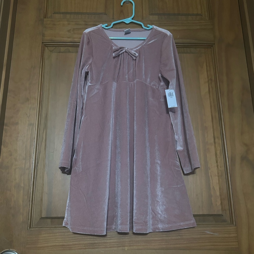 NWT Old Navy Pink Babydoll Dress Sweetheart Neckline Long Sleeve